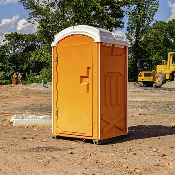 can i customize the exterior of the porta potties with my event logo or branding in Arbela